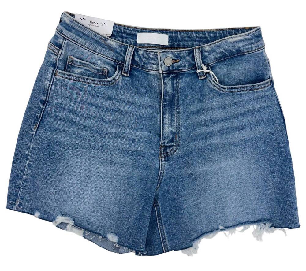 NEW FLYING MONKEY women's handy high rise denim shorts in blue
